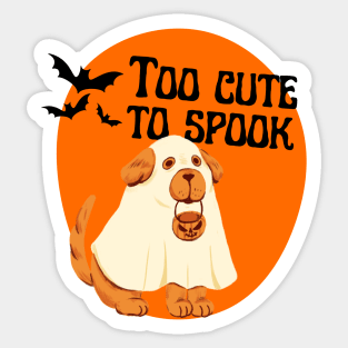 Halloween Ghostly Dog Too Cute To Spook Sticker